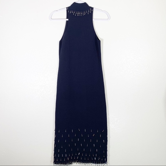 Jonathan Simkhai Beaded Navy Blue Dress Small - Picture 7 of 11